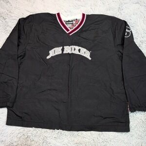Vintage Joe Boxer Jacket Mens L‎ Black Windbreaker Pockets Plaid Lined Athletic